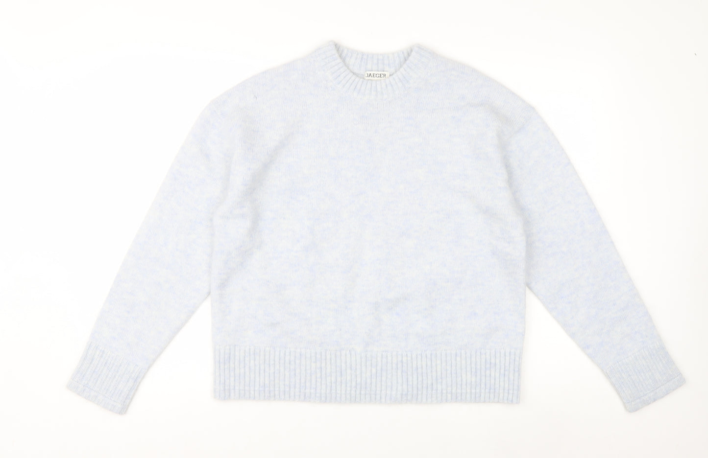 Marks and Spencer Jaeger Women's Blue Mohair Blend Crew Neck Jumper M