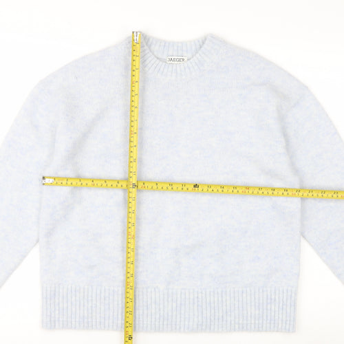 Marks and Spencer Jaeger Women's Blue Mohair Blend Crew Neck Jumper M