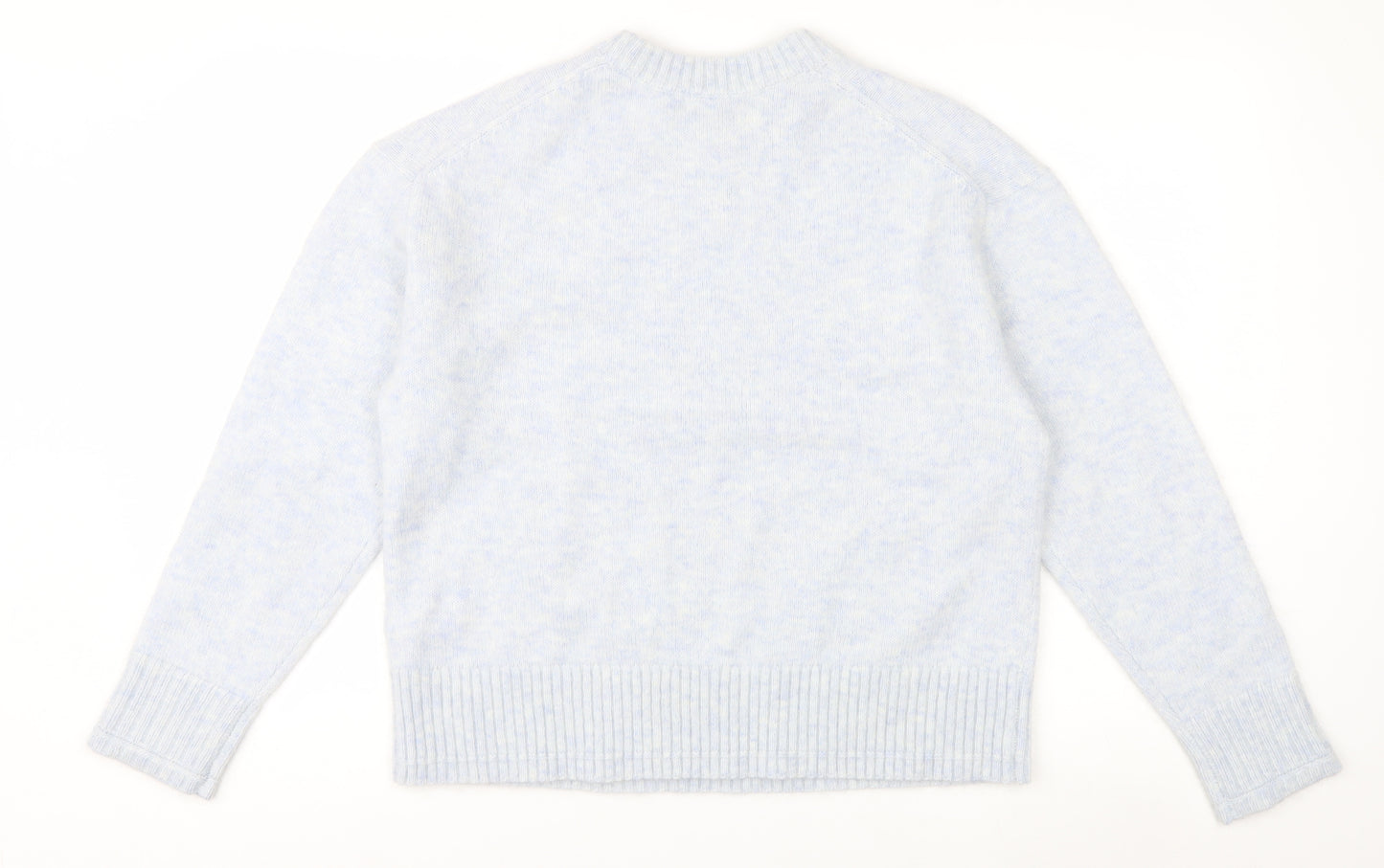 Marks and Spencer Jaeger Women's Blue Mohair Blend Crew Neck Jumper M