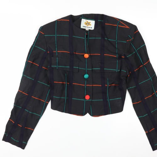 Ronfranco Women’s Multicoloured Checked Cropped Blazer Size 8