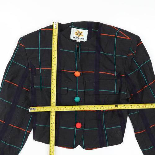 Ronfranco Women’s Multicoloured Checked Cropped Blazer Size 8