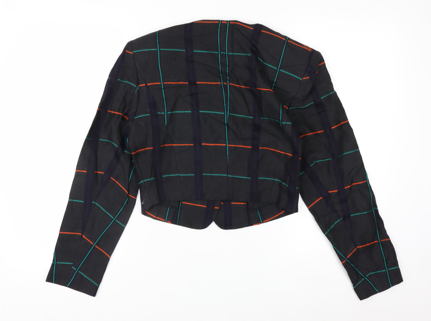 Ronfranco Women’s Multicoloured Checked Cropped Blazer Size 8