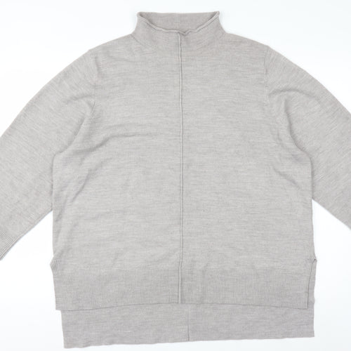 French Connection Womens Beige XL Mock Neck Knit Jumper