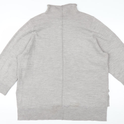 French Connection Womens Beige XL Mock Neck Knit Jumper
