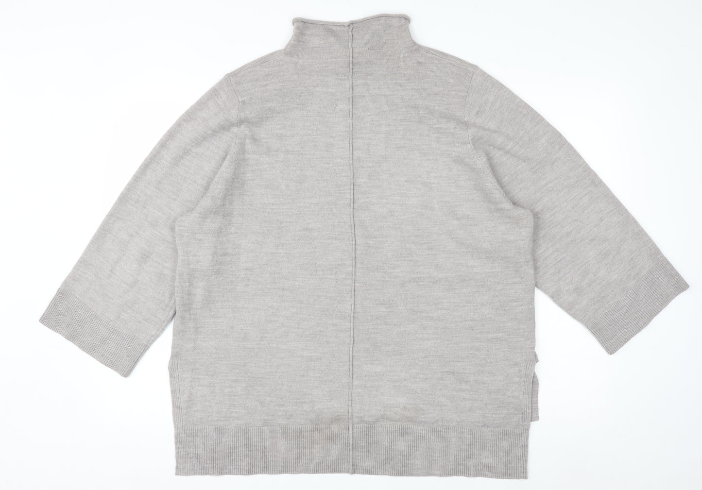French Connection Womens Beige XL Mock Neck Knit Jumper