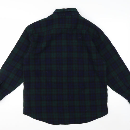 Pendleton Men's Green Plaid Wool Flannel Button-Up Shirt L