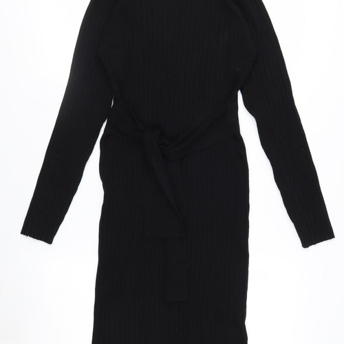 Esmara Women Black Bodycon Knit Belted Dress Size 10