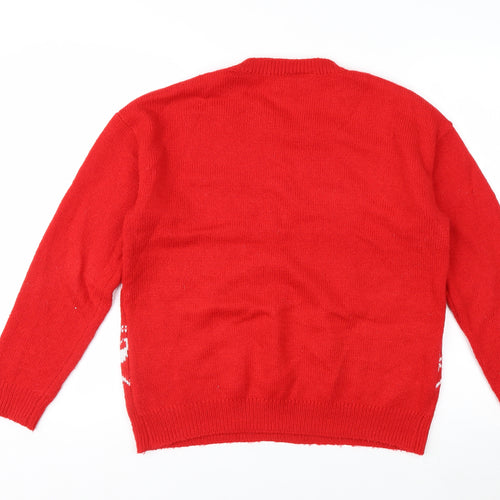 Disney Women Red Minnie Mouse Christmas Jumper XS