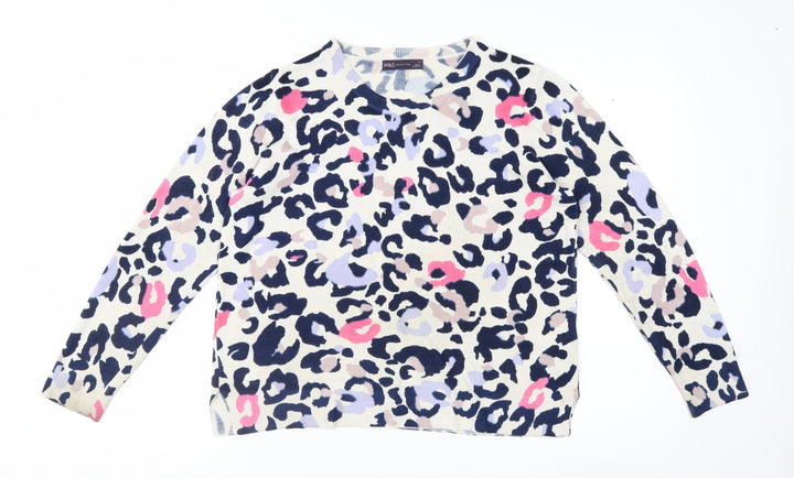 Marks and Spencer Women's Multicoloured Animal Print Acrylic Jumper Size 14