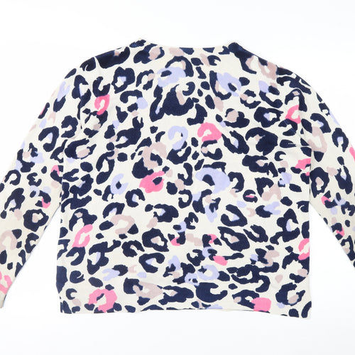 Marks and Spencer Women's Multicoloured Animal Print Acrylic Jumper Size 14