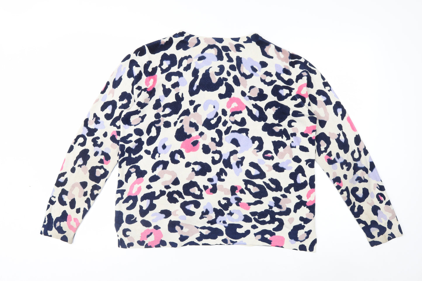 Marks and Spencer Women's Multicoloured Animal Print Acrylic Jumper Size 14