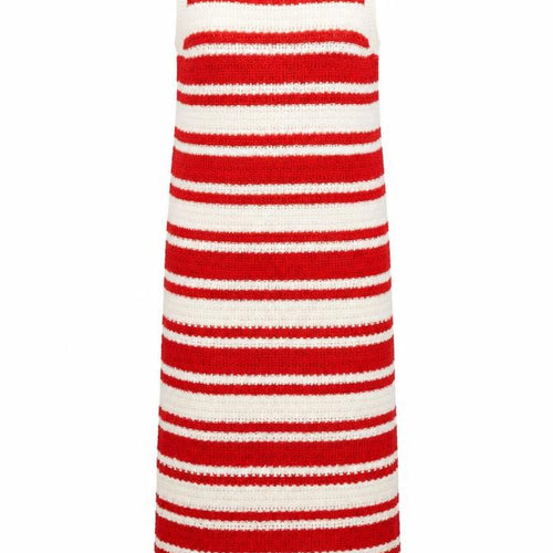 Marks and Spencer Women Red White Striped Knit Midi Shift Dress S
