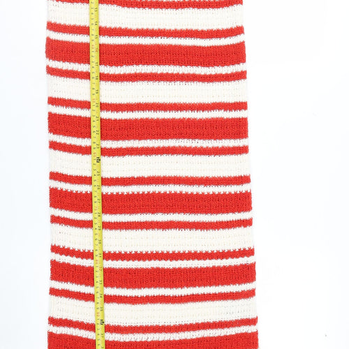 Marks and Spencer Women Red White Striped Knit Midi Shift Dress S