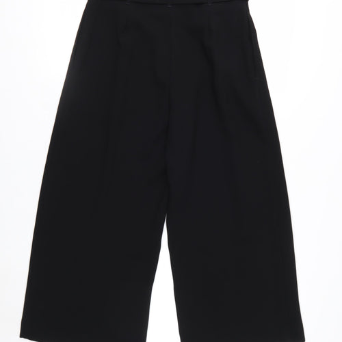 River Island Women’s Black Belted Culotte Trousers Size 8 Wide-Leg