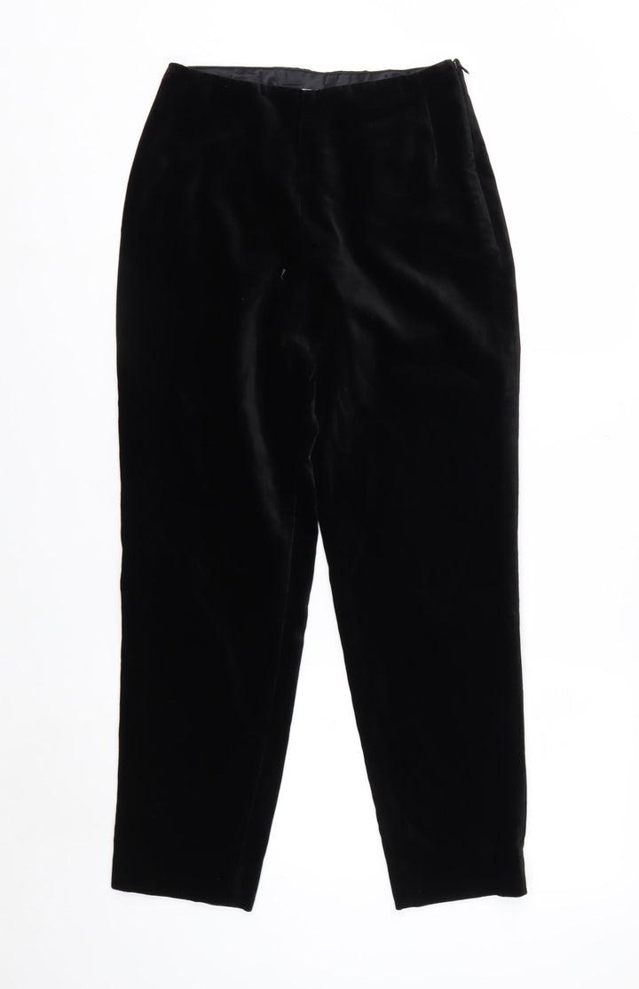 Marks and Spencer Women’s Black Velvet Petite Size 10 Straight Trousers