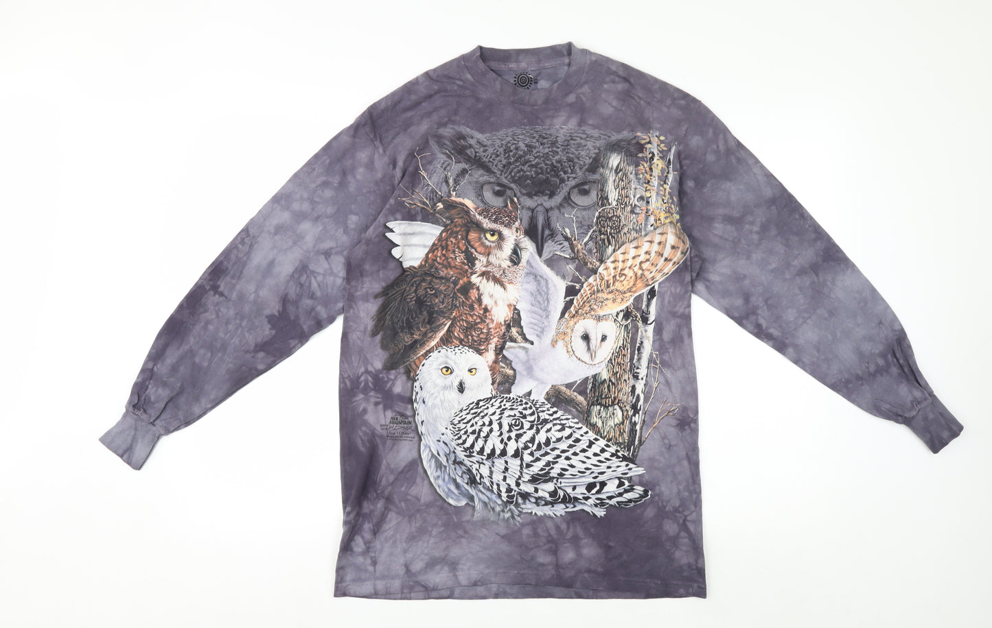 The Mountain Men's Grey Owl Graphic Long Sleeve Cotton T-Shirt M