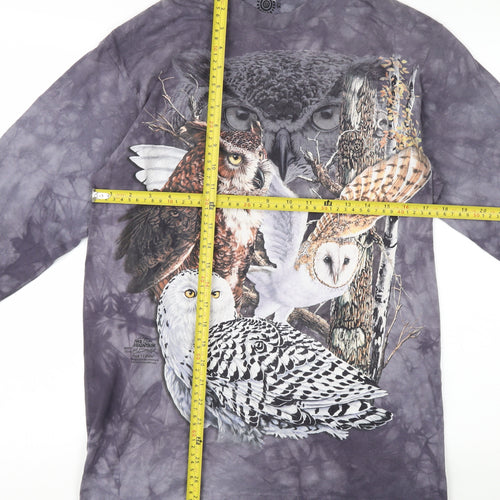 The Mountain Men's Grey Owl Graphic Long Sleeve Cotton T-Shirt M