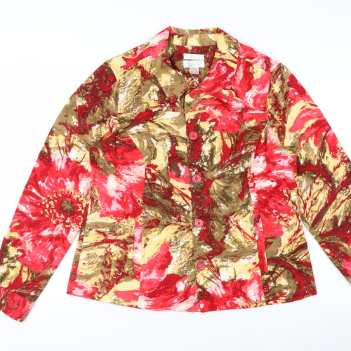 Christopher & Banks Women's Multicoloured Floral Cotton Stretch Jacket M