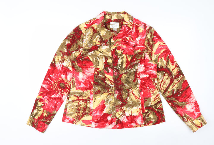 Christopher & Banks Women's Multicoloured Floral Cotton Stretch Jacket M