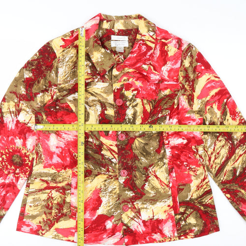 Christopher & Banks Women's Multicoloured Floral Cotton Stretch Jacket M