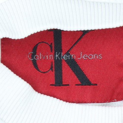 Calvin Klein Jeans Women's White Logo Sweatshirt Size L