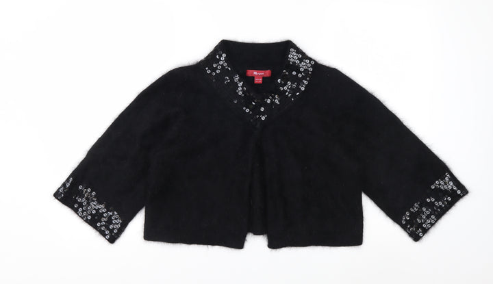 Monsoon Women's Black Sequin Angora Cardigan Size 14