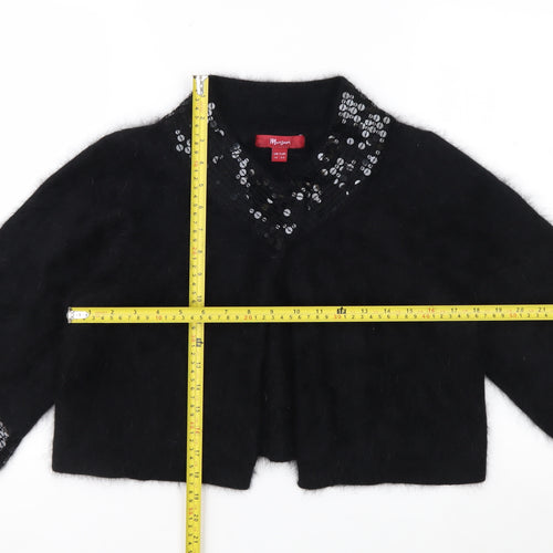 Monsoon Women's Black Sequin Angora Cardigan Size 14