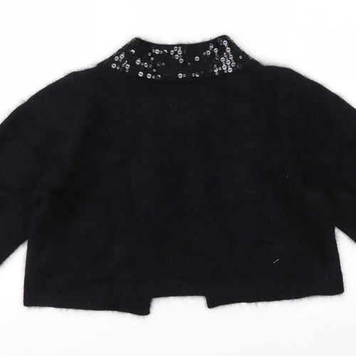 Monsoon Women's Black Sequin Angora Cardigan Size 14