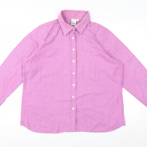 Oxford Shirt Co. Women's Pink Cotton Button-Up Shirt Size 18 Long Sleeve
