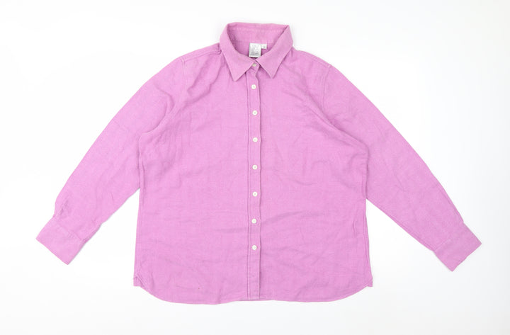 Oxford Shirt Co. Women's Pink Cotton Button-Up Shirt Size 18 Long Sleeve
