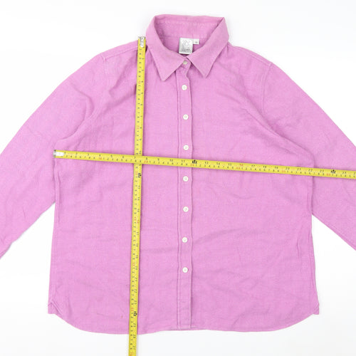 Oxford Shirt Co. Women's Pink Cotton Button-Up Shirt Size 18 Long Sleeve