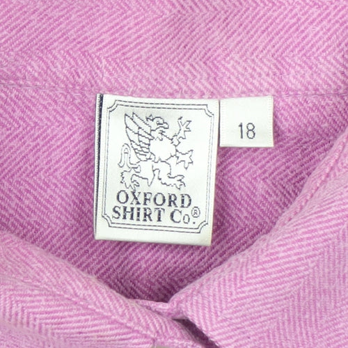 Oxford Shirt Co. Women's Pink Cotton Button-Up Shirt Size 18 Long Sleeve