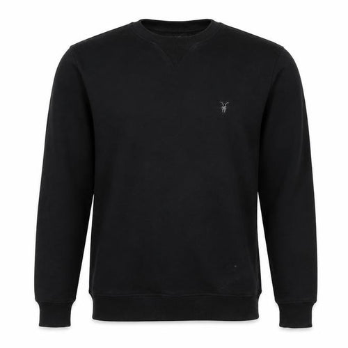 AllSaints Men's Black Cotton Crew Neck Sweatshirt Medium