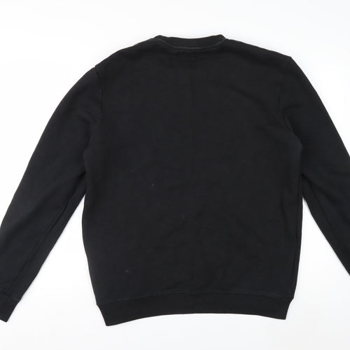 AllSaints Men's Black Cotton Crew Neck Sweatshirt Medium