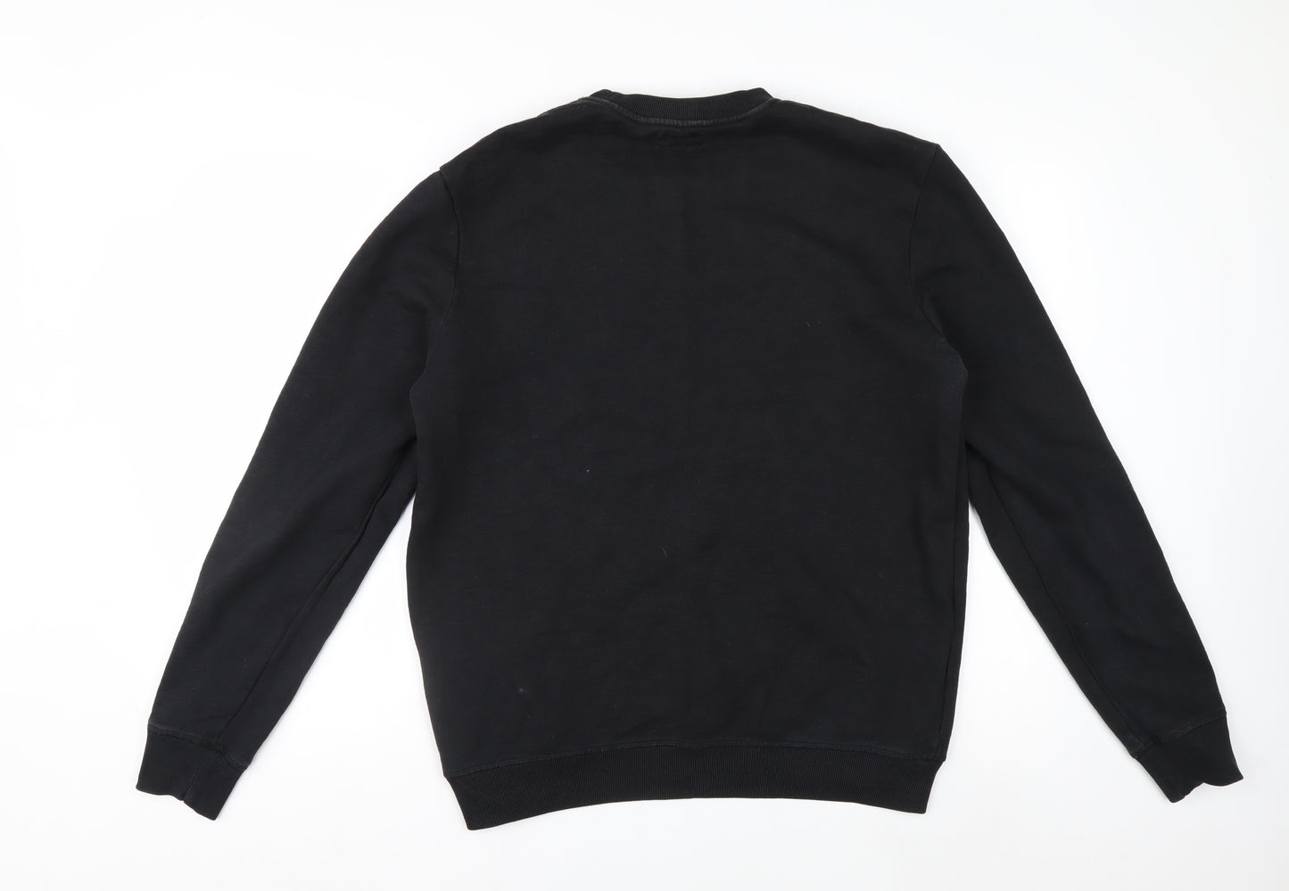 AllSaints Men's Black Cotton Crew Neck Sweatshirt Medium