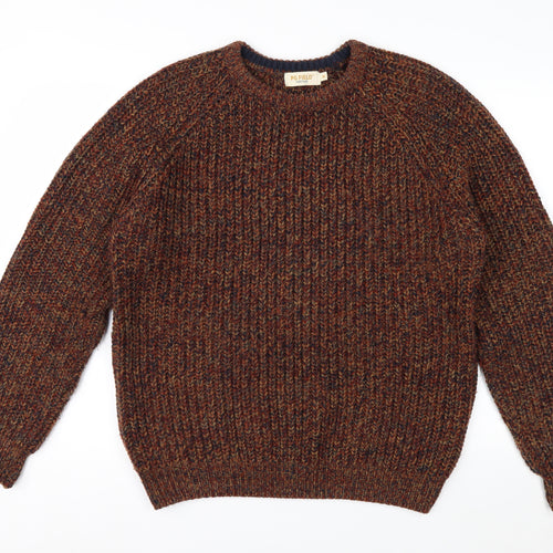 PG Field Men's Brown Chunky Knit Acrylic Pullover Jumper Size M