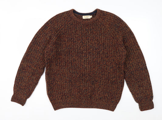 PG Field Men's Brown Chunky Knit Acrylic Pullover Jumper Size M