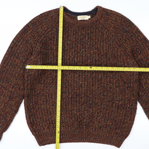 PG Field Men's Brown Chunky Knit Acrylic Pullover Jumper Size M