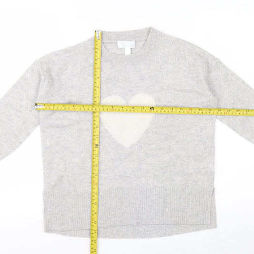 The White Company Womens Grey Small Cashmere Heart Jumper