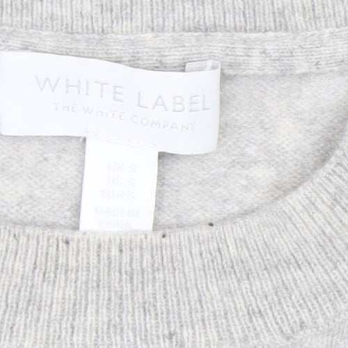 The White Company Womens Grey Small Cashmere Heart Jumper