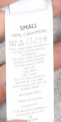 The White Company Womens Grey Small Cashmere Heart Jumper