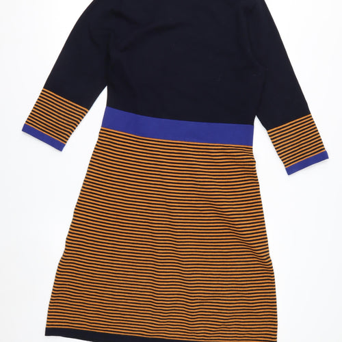 Hobbs Women's Multicoloured A-Line Knit Dress UK 10 Boat Neck