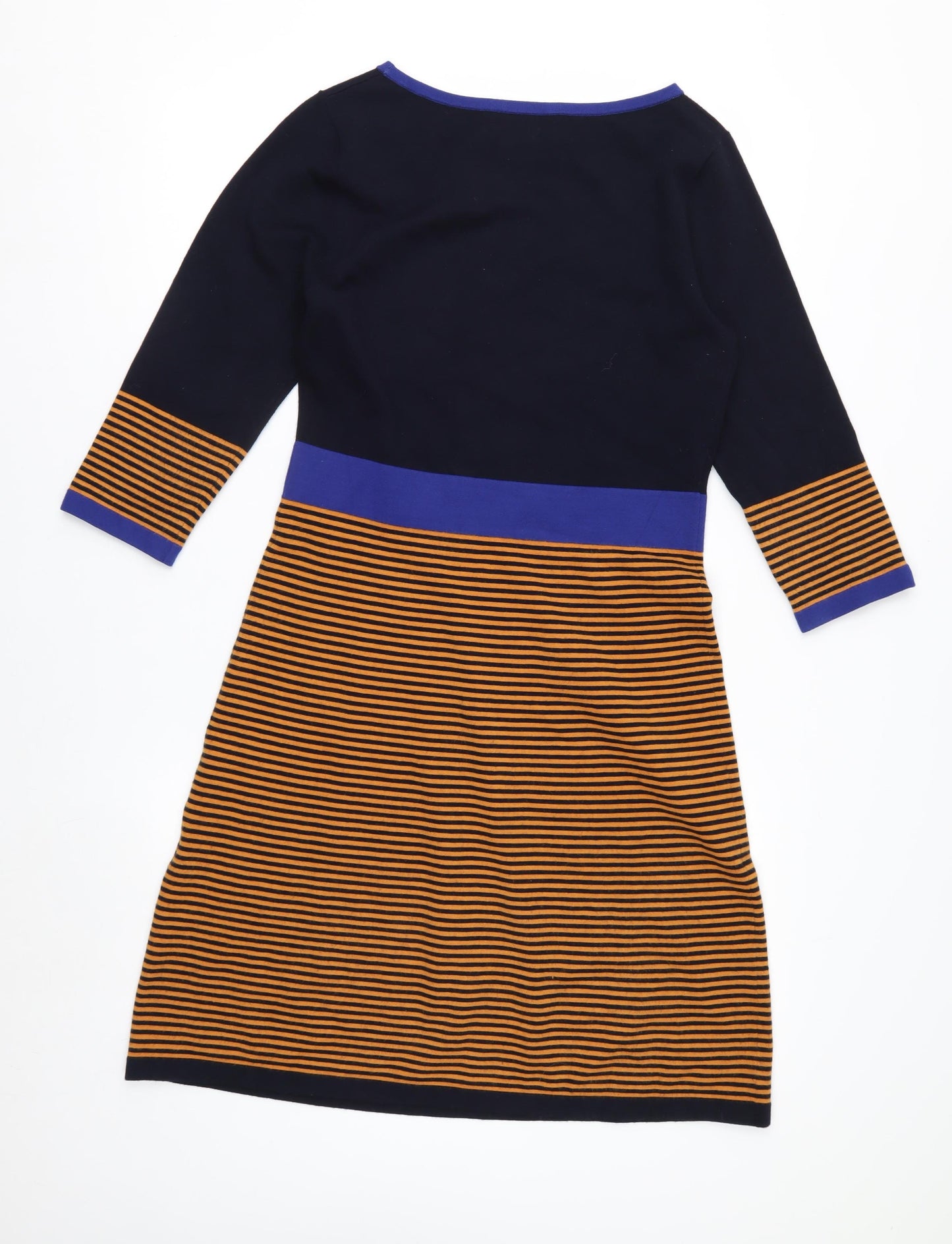 Hobbs Women's Multicoloured A-Line Knit Dress UK 10 Boat Neck
