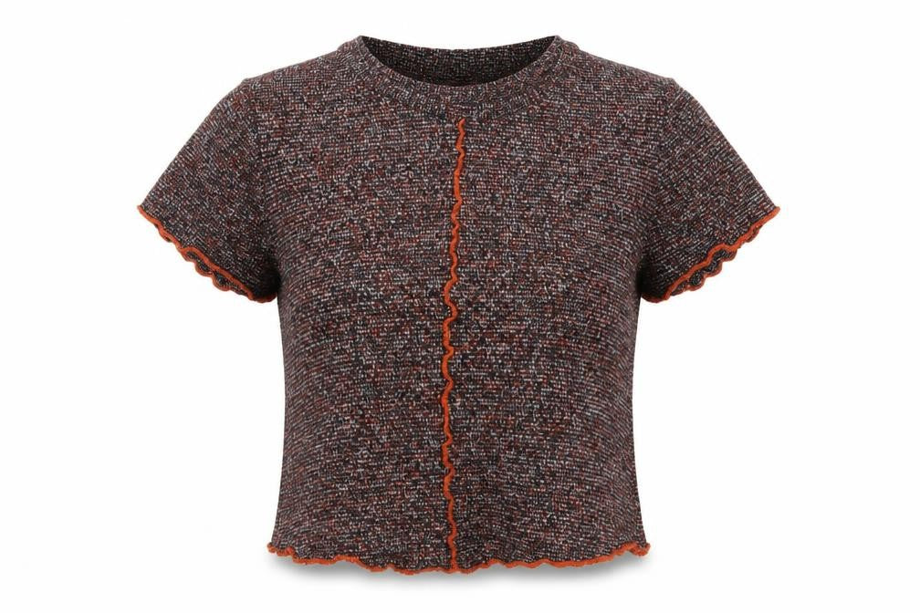 Zara Trafaluc Women's Multicoloured Cropped Knit T-Shirt Size 10