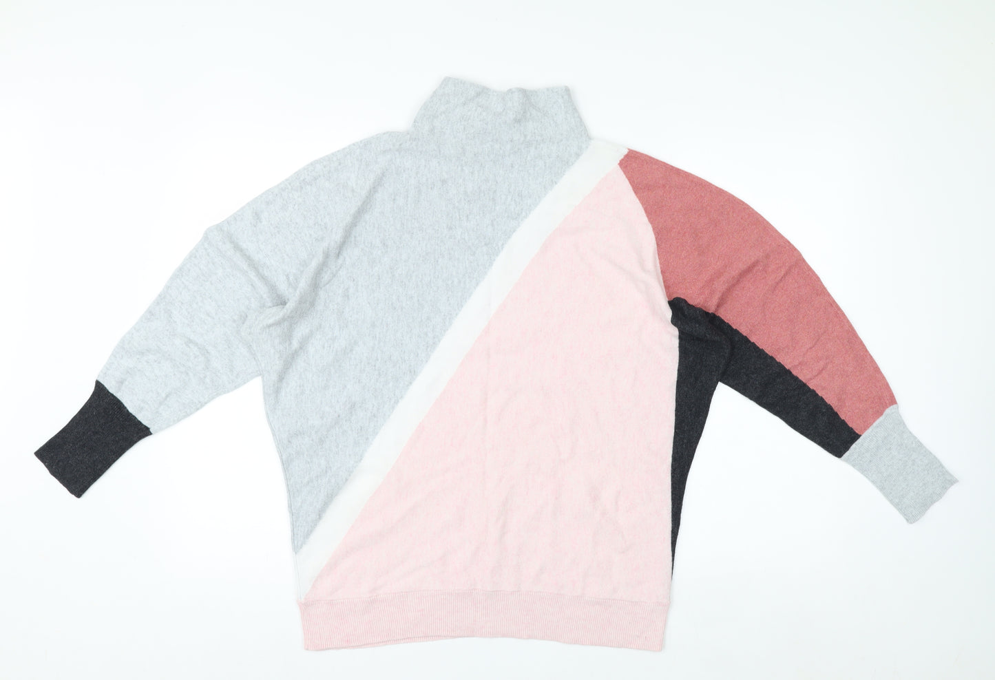 Mint Velvet Womens Multicoloured High Neck Jumper UK M Relaxed Fit Knit
