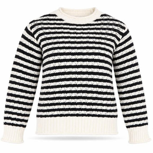 Marks and Spencer Womens Black White Striped Knit Jumper XS