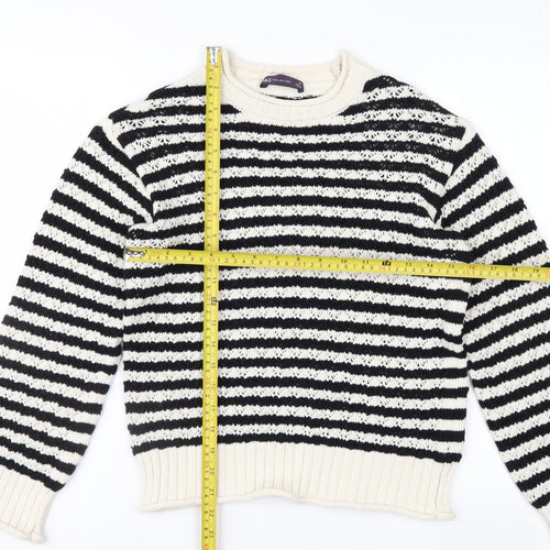 Marks and Spencer Womens Black White Striped Knit Jumper XS