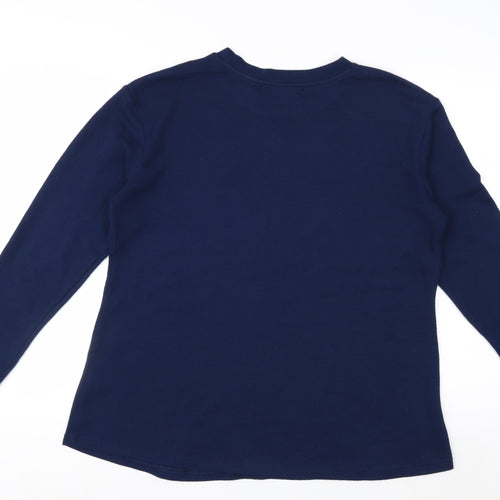 M&Co Women’s Blue Sequin Star Jumper UK 16 Long Sleeve Pullover