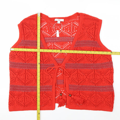 Marks and Spencer Women’s Red Open-Knit Sleeveless Vest XL