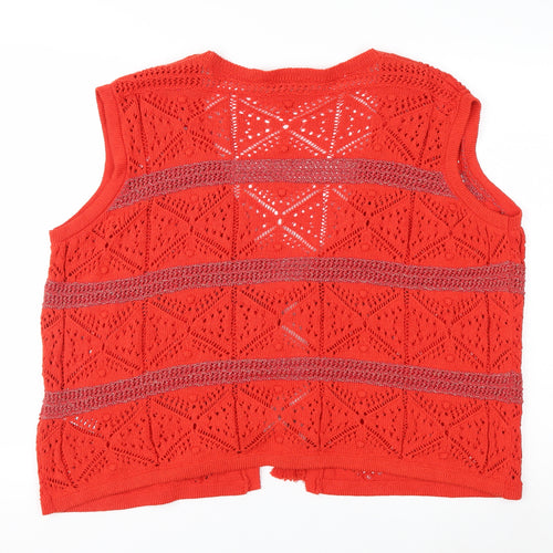 Marks and Spencer Women’s Red Open-Knit Sleeveless Vest XL